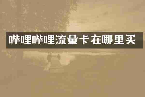 哔哩哔哩流量卡在哪里买