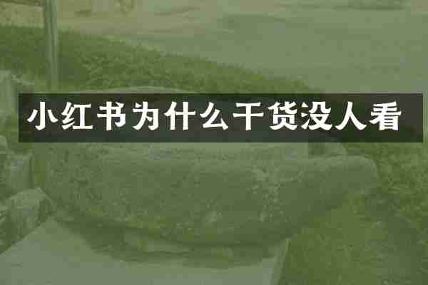 小红书为什么干货没人看