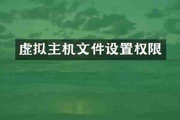 虚拟主机文件设置权限