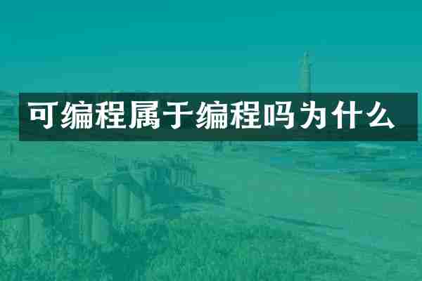 可编程属于编程吗为什么