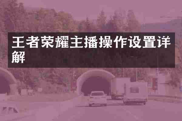 王者荣耀主播操作设置详解
