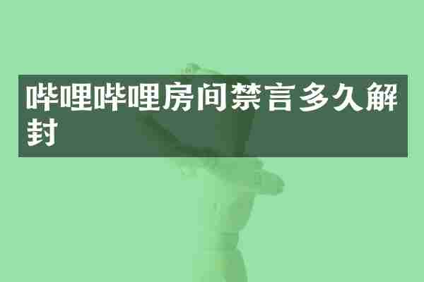 哔哩哔哩房间禁言多久解封