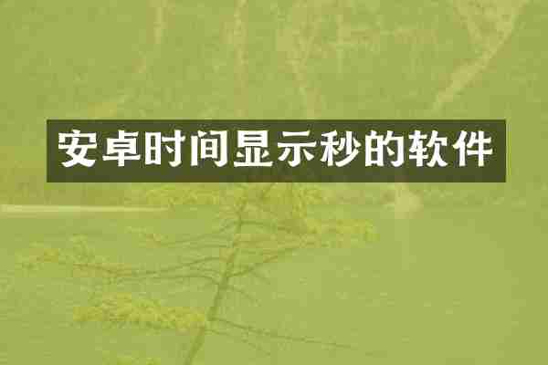 安卓时间显示秒的软件