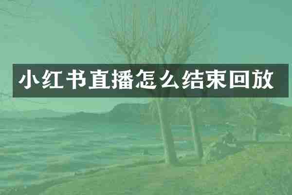 小红书直播怎么结束回放
