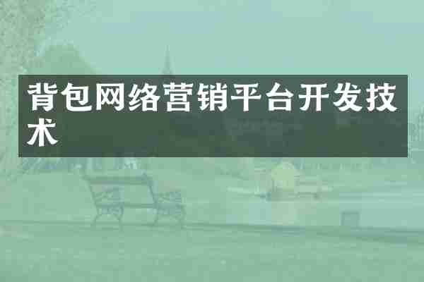 背包网络营销平台开发技术