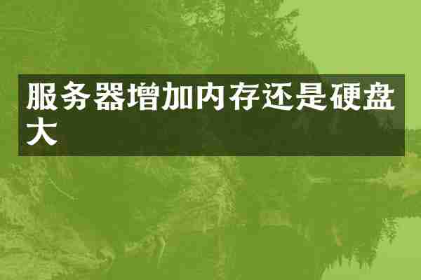 服务器增加内存还是硬盘大