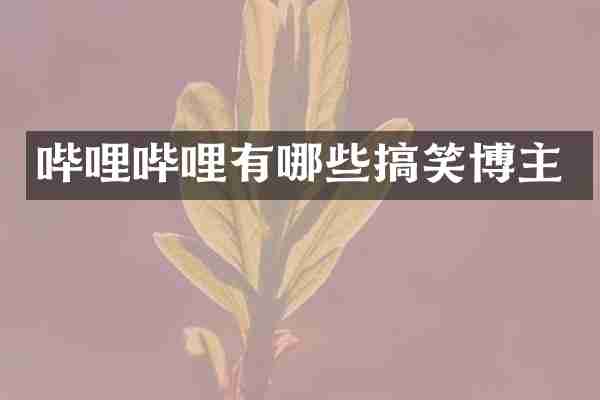 哔哩哔哩有哪些搞笑博主