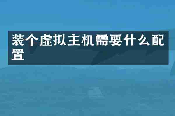 装个虚拟主机需要什么配置