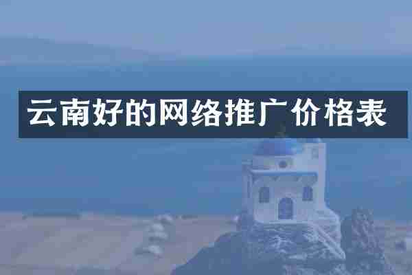 云南好的网络推广价格表