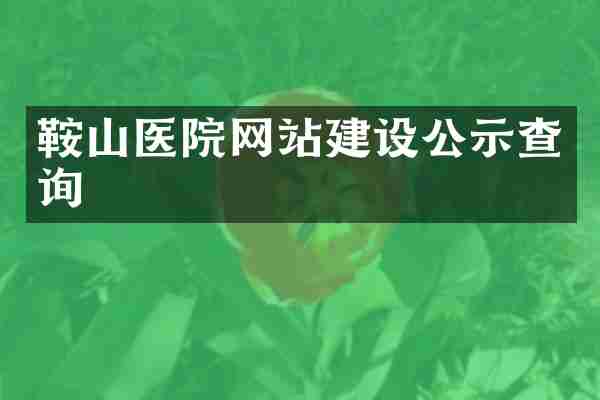 鞍山医院网站建设公示查询