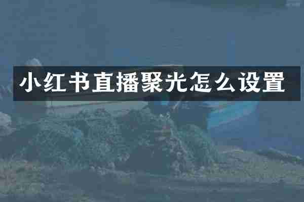 小红书直播聚光怎么设置