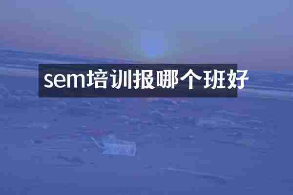 sem培训报哪个班好