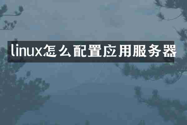 linux怎么配置应用服务器