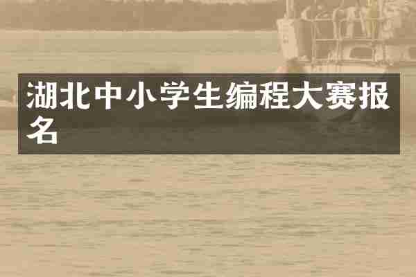 湖北中小学生编程大赛报名