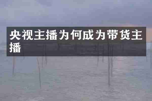 央视主播为何成为带货主播