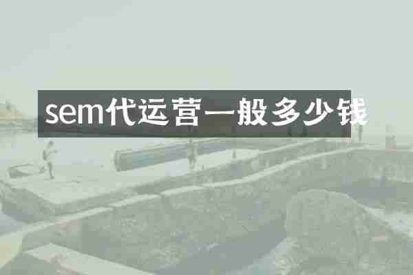 sem代运营一般多少钱