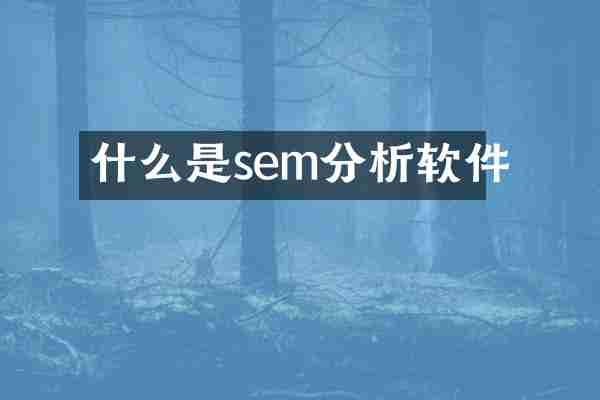 什么是sem分析软件