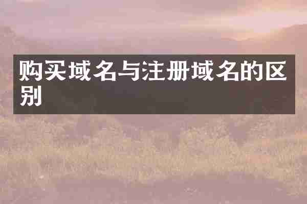 购买域名与注册域名的区别