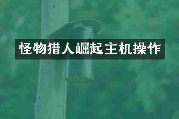 怪物猎人崛起主机操作