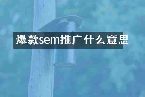 爆款sem推广什么意思