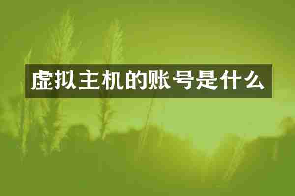 虚拟主机的账号是什么