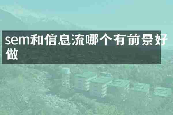 sem和信息流哪个有前景好做