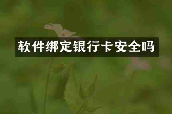 软件绑定银行卡安全吗
