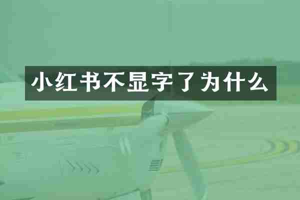 小红书不显字了为什么