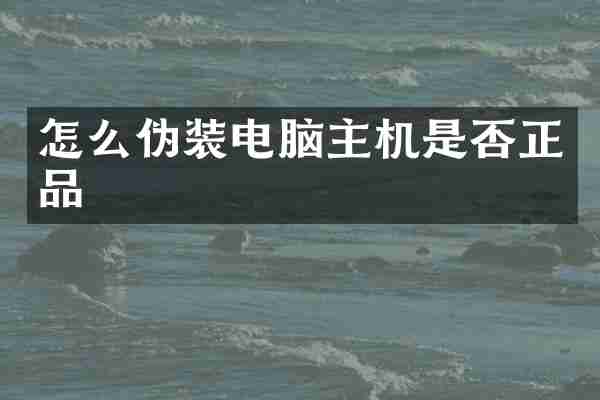 怎么伪装电脑主机是否正品