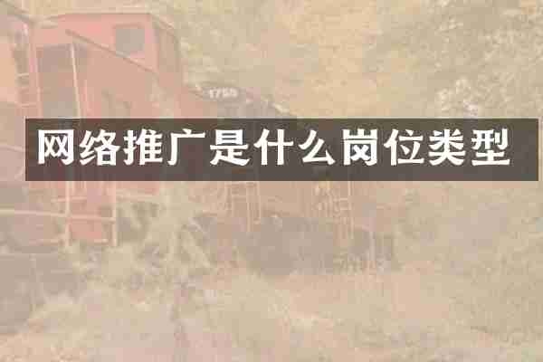 网络推广是什么岗位类型