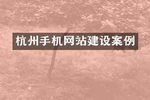 杭州手机网站建设案例