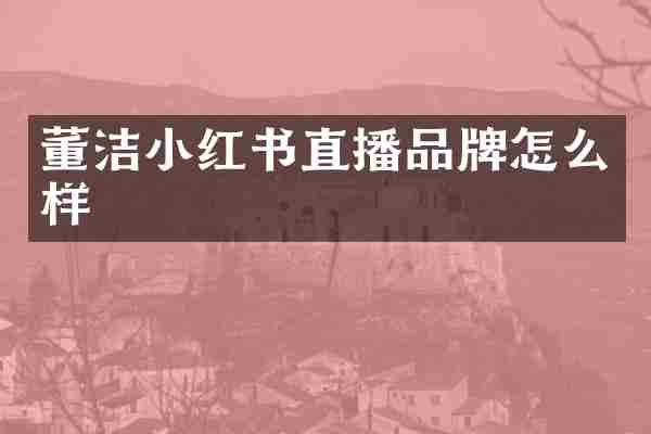 董洁小红书直播品牌怎么样