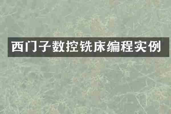 西门子数控铣床编程实例