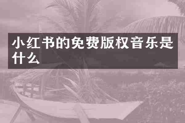 小红书的免费版权音乐是什么