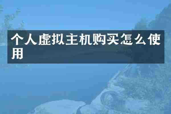 个人虚拟主机购买怎么使用