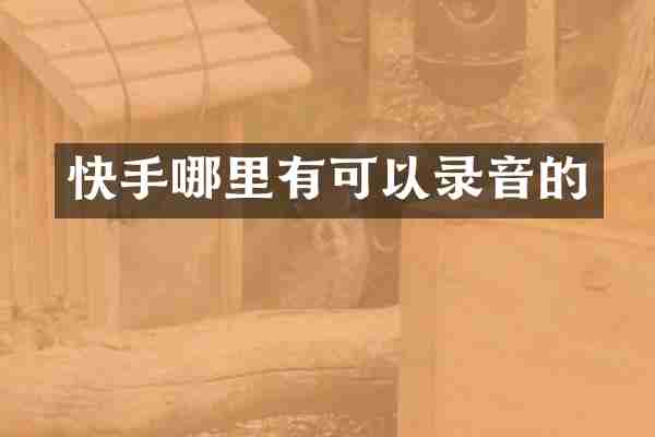 快手哪里有可以录音的