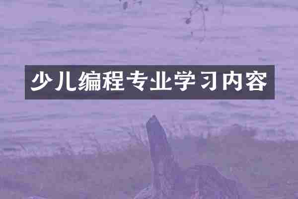 少儿编程专业学习内容