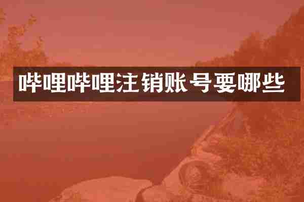 哔哩哔哩注销账号要哪些