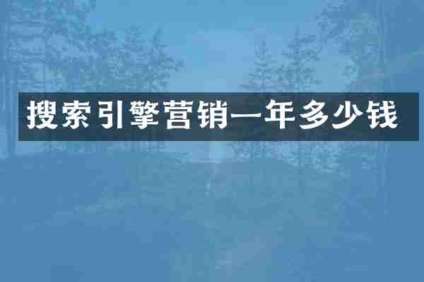 搜索引擎营销一年多少钱