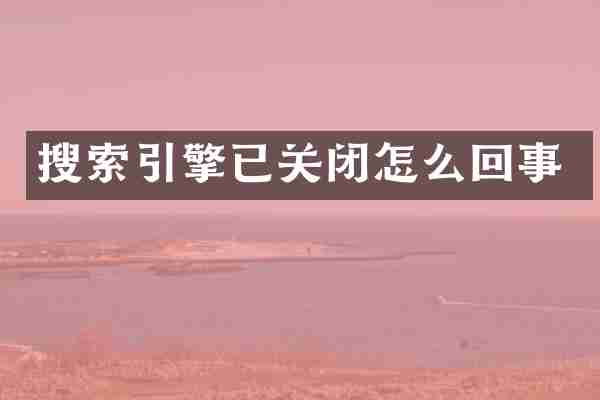 搜索引擎已关闭怎么回事