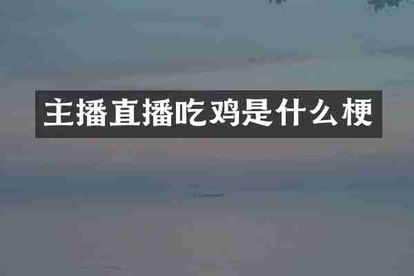 主播直播吃鸡是什么梗