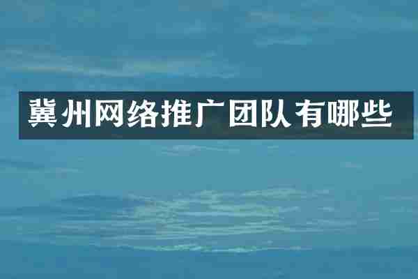 冀州网络推广团队有哪些
