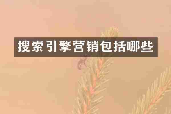搜索引擎营销包括哪些