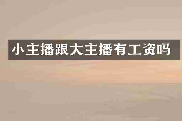 小主播跟大主播有工资吗