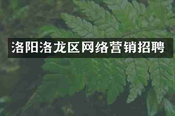 洛阳洛龙区网络营销招聘