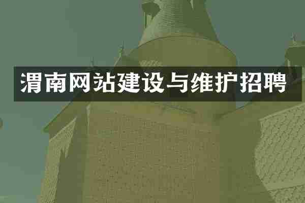 渭南网站建设与维护招聘
