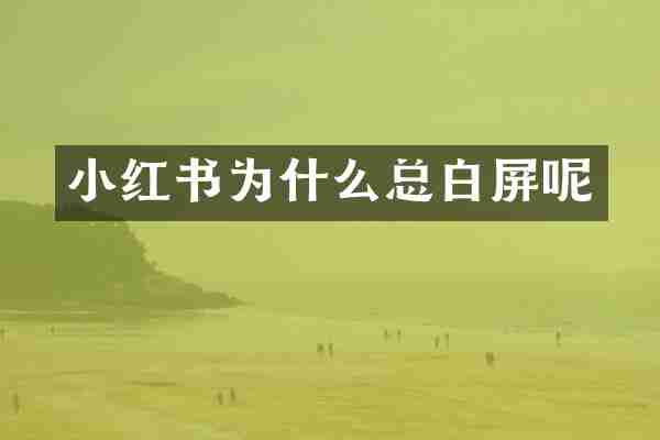 小红书为什么总白屏呢