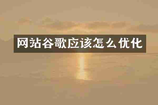 网站谷歌应该怎么优化
