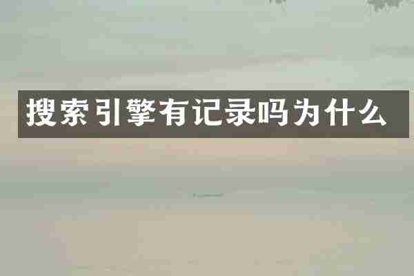 搜索引擎有记录吗为什么