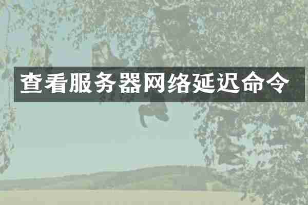 查看服务器网络延迟命令